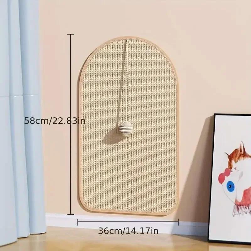 Cat Scratching Mat Self-Adhesive Trimmable Carpet Cat Scratching Post Carpet Washable Scratching Pad + Hanging Ball Cat Pet Toys