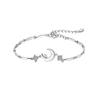 Exquisite Star Moon Fritillaria Bracelet Women's Sparkling Crescent Zircon Bracelet Birthday Party Jewelry Gift Accessories