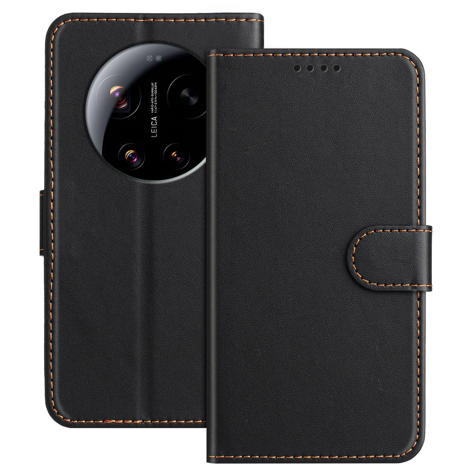 

For Xiaomi 17 Ultra 5G Leather Case Wallet Stand Solid Color Anti Drop Phone Cover