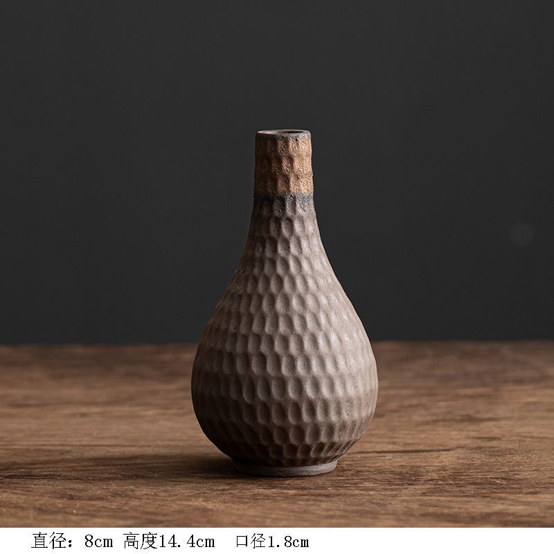 Chinese Vintage Ceramic Vase Hydroponic Flower Arrangement Container Living Room Office Dining Table Floral Vase Home Decoration