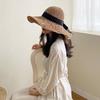 New Japanese Straw Hat Women's Summer Lace-up Large Brim Beach Hat Foldable Vacation Cool Hat Sun Protection Visor Hat