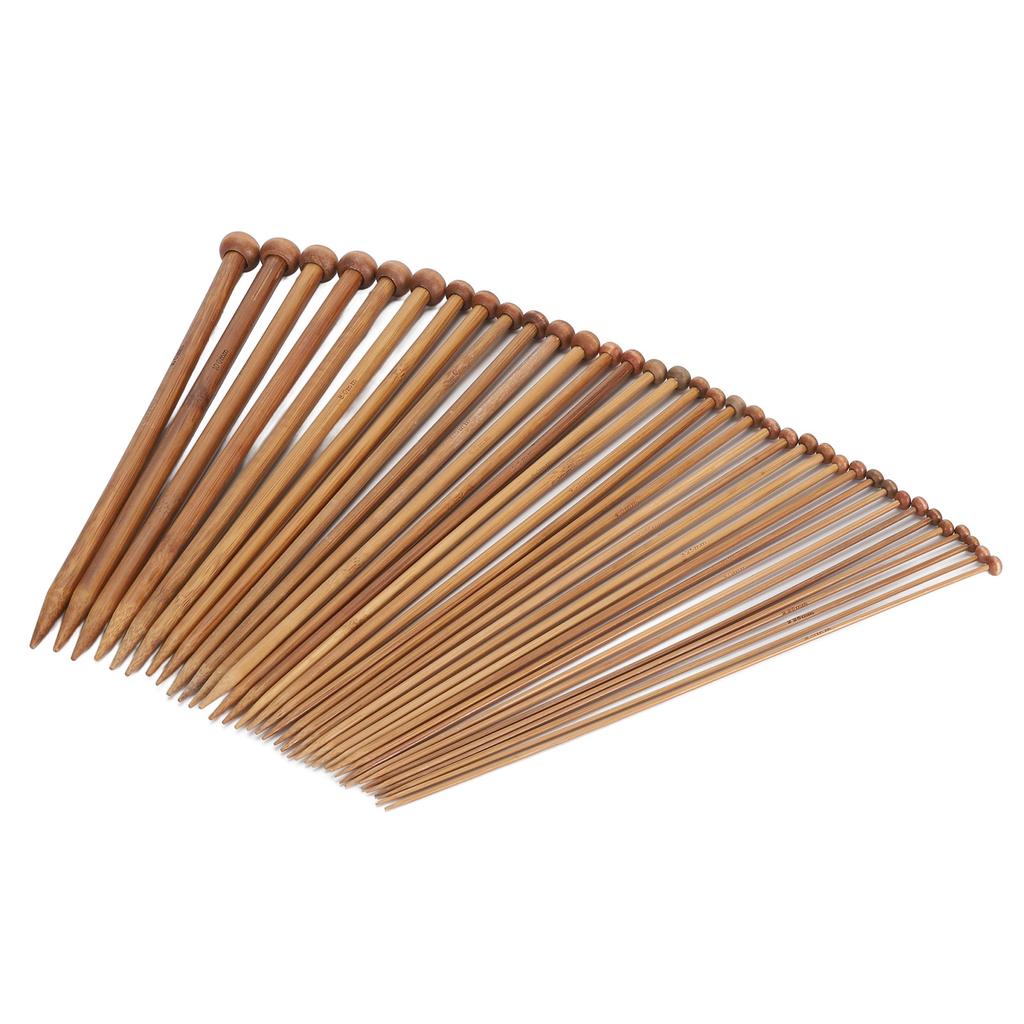 36 stuks Bamboe Breinaalden Rechte Enkelpuntige Gecarboniseerde Breinaald voor Beginners