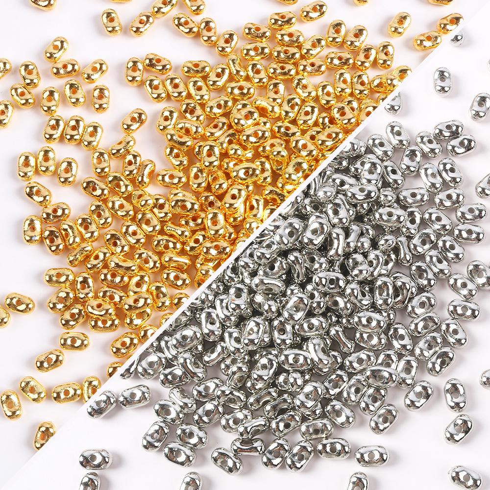 Acrylic Gold Silver Peanut Beads Beaded Necklace Work In Progress Bracelet Handmade Diy Jewelry Accessories Accessories Materials