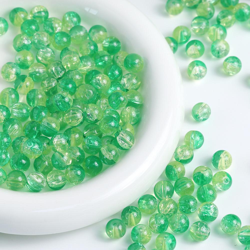 Yori 60 Piecess 10mm Dual Color Glass Loose Beads for Handmade DIY Bracelet Necklace Jewelry Making Supplies Decorative Beads