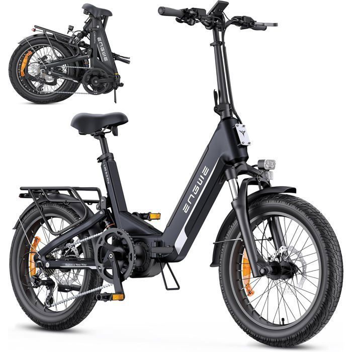 Vélo électrique pliable - ENGWE - L20 3.0 Pro - Batterie amovible 48 V 15 Ah - Autonomie 160 km - Noir