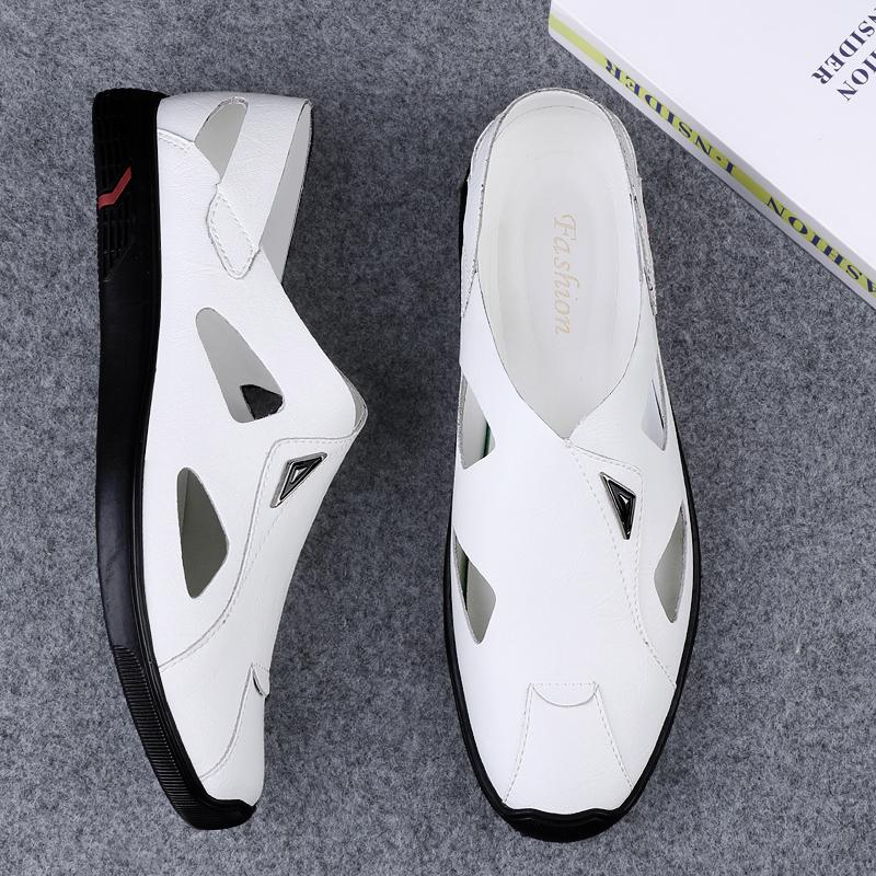 Fashion Summer Breathable Men's Sandals Hollow Mesh Hole Shoes Outdoor Non-slip Loafers Lightweight Sports Sandals Leisure Beach Shoes