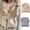 Winter Loose Cardigans Women Star Embroidered Tay Vintage Y2K Streetwear Autumn Single Breasted Long Sleeve Top Swift Knitted Sweaters
