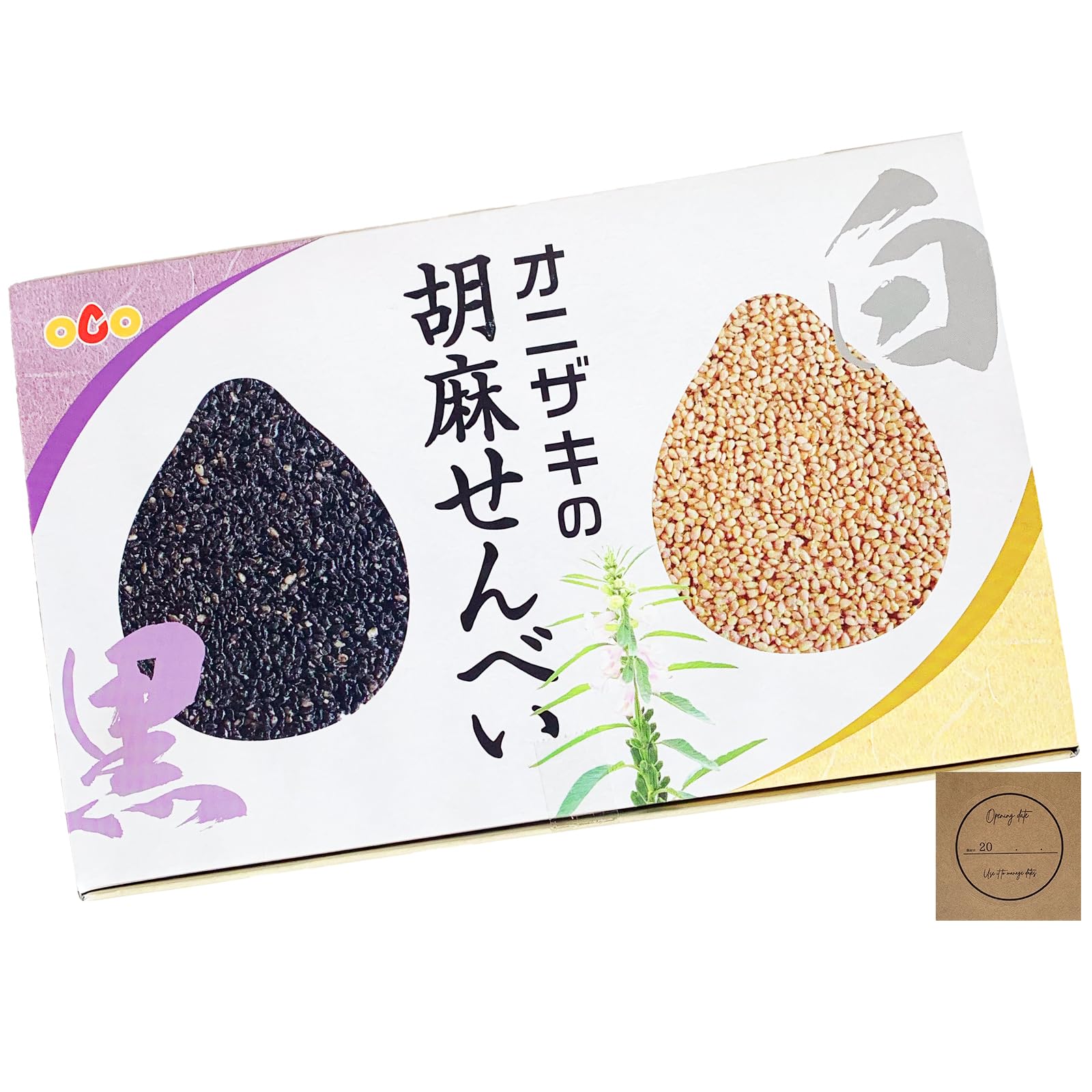 

Онизаки Кунжутная рисовая коробка из 8 штук Белая 4 Черная Индивидуально День уважения к пожилым Включена наклейка Крекеры, (4 Кунжут, Кунжут), Без консервантов,