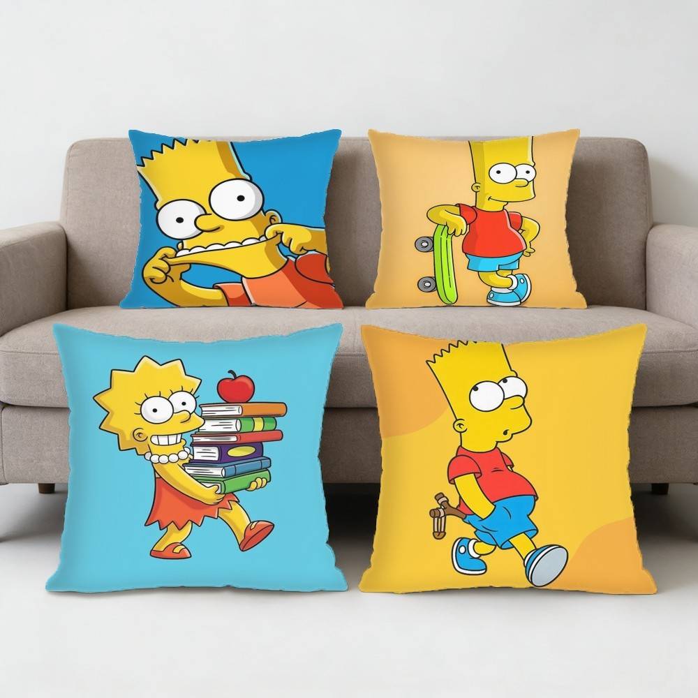 Cartoon The SSimpsons Anime Pillow Case Sofa Living Room Bedroom Headboard Backrest Cushion Square Cushion Nap Time