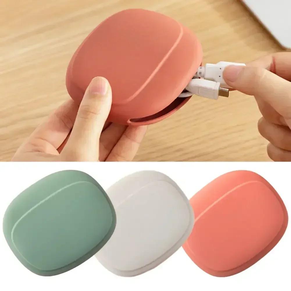 Tragbare Aufbewahrungstasche aus Silikon für Datenkabel, Aufbewahrungsbox für Kopfhörer, süße Aufbewahrungstasche für Telefonladegeräte, Schlüssel, Lippenstift, Reisekabel-Organizer