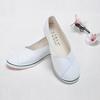 Hospital one-word nurse shoes women's white wedge heel soft sole beef tendon sole beauty shoes flat spring and summer non-slip women's shoes