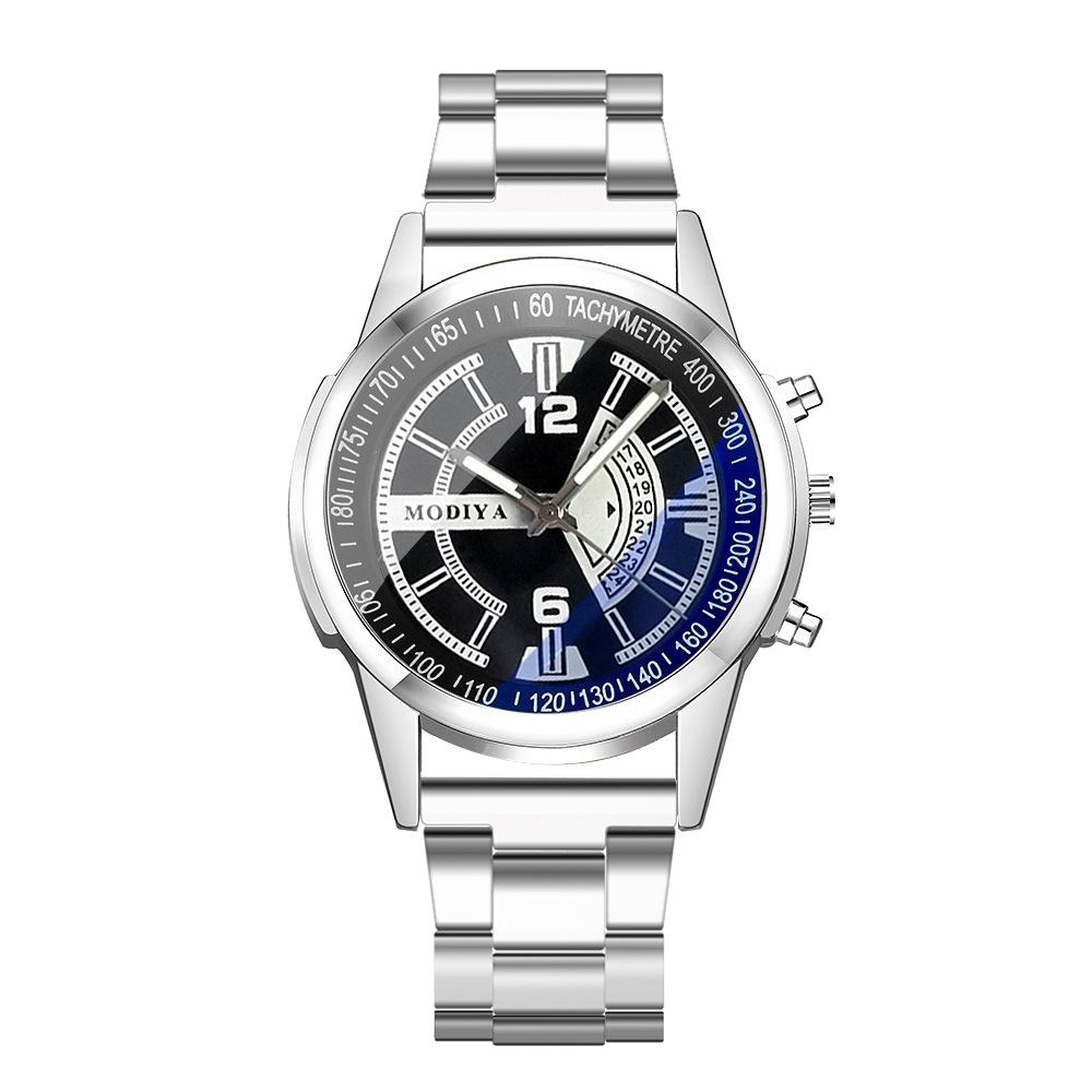 Fashion Student Exam Quartz Watch, Blue Light Steel Belt Men's Watch, Gift Men's Watch