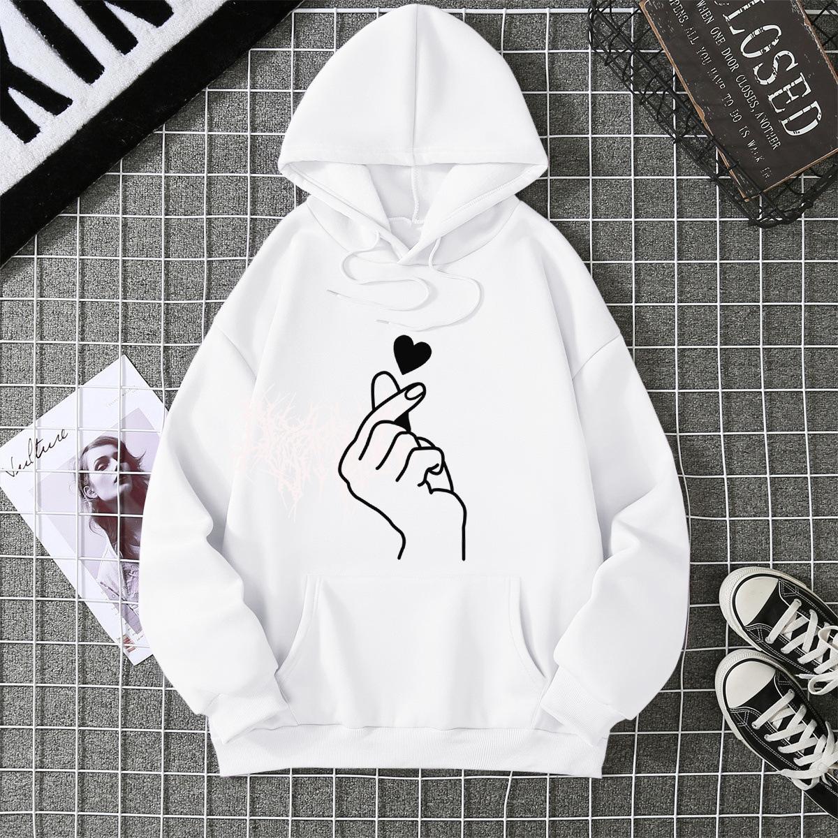 

Fleece hoodie sweater men s and women s clothing autumn and winter couple tops loose S
