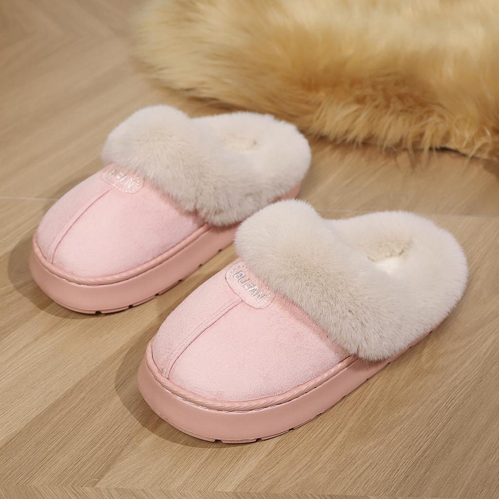 Ladies, Home, Cotton Slippers, Warm Shoes, Thick Shoes, Couple Shoes, Half Pack Heels, Casual Shoes