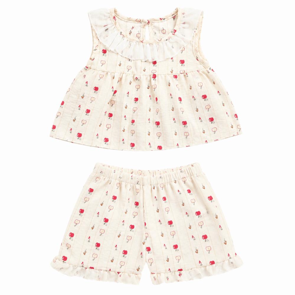Floral Print Two-Piece Sleeveless Princess Set 1-4Y Top + Shorts Set Sleeveless Outfit Toddler