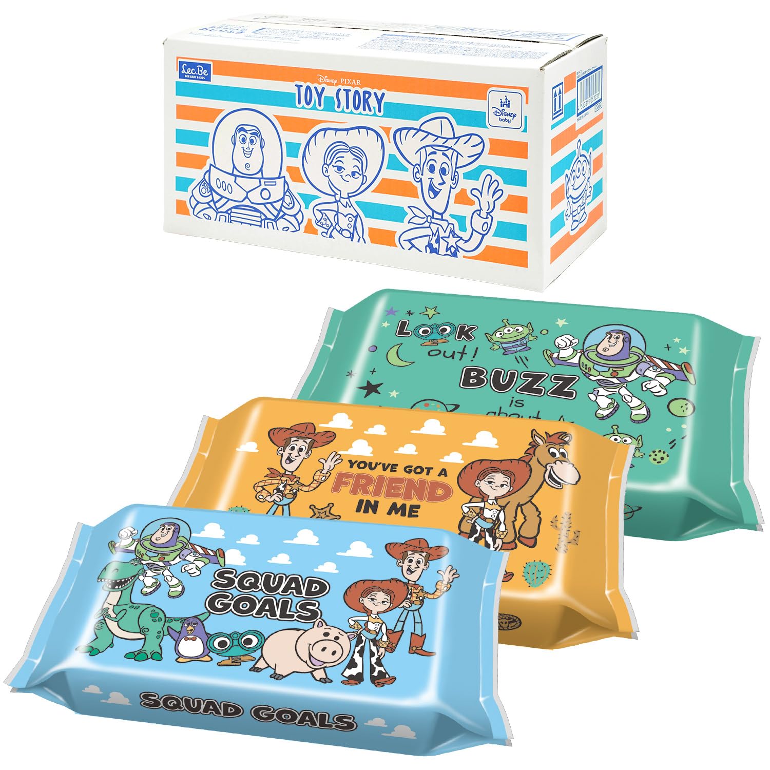 

LEC Disney Чистая вода для детей 80 листов x 20 упаковок 1600 листов Мягкие салфетки Сделано в Японии 99% Салфетки, (История игрушек) /// Без добавок / белый