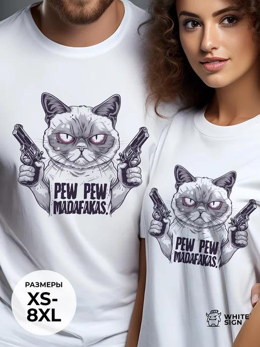 Oversized T-shirt with Gangster Cat print 3XL