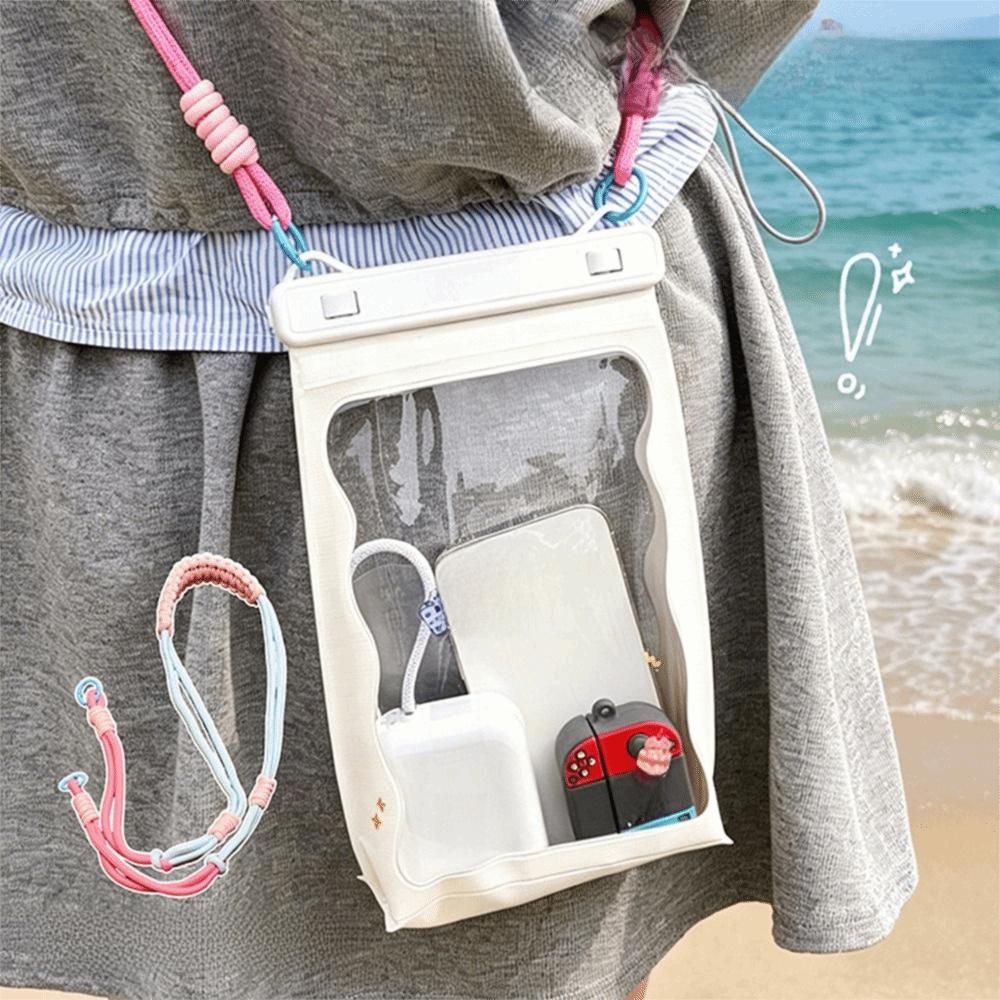Large Capacity Waterproof Phone Bag Adjustable Strap Clear Swim Phone Cover Drifting
