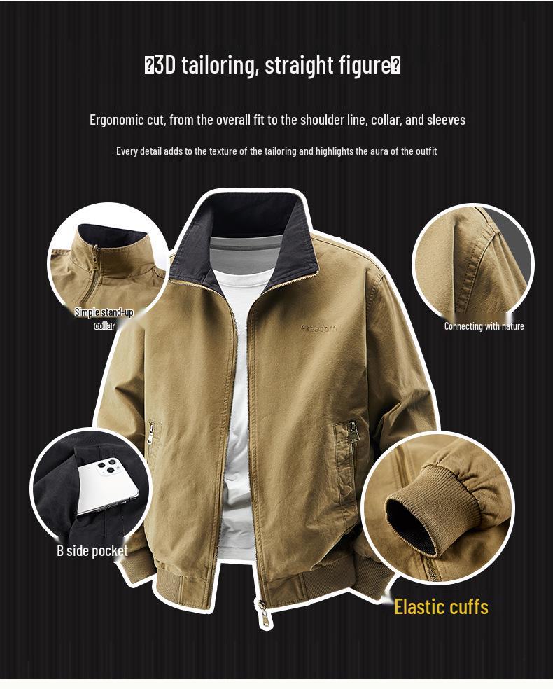 Reversible Men's Bomber Jacket - Spring/Autumn Fashion Casual Flight Suit