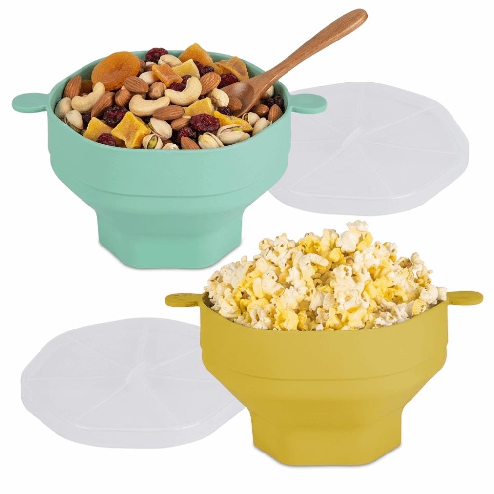 Silicone Popcorn Bowl Collapsible Foldable Fruit Bowl Serving Vessel  Fruit