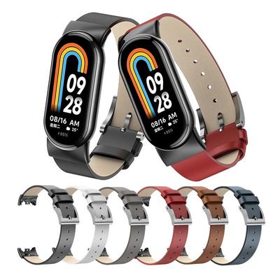 Bracelet For Xiaomi Band 8 Leather Strap For Miband 8 Smart Band Accessories