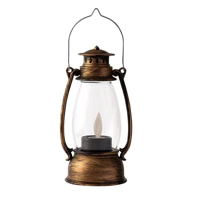 Retro Style Small Lantern Christmas Decoration Pony Lantern LED Candle Kerosene Lamp