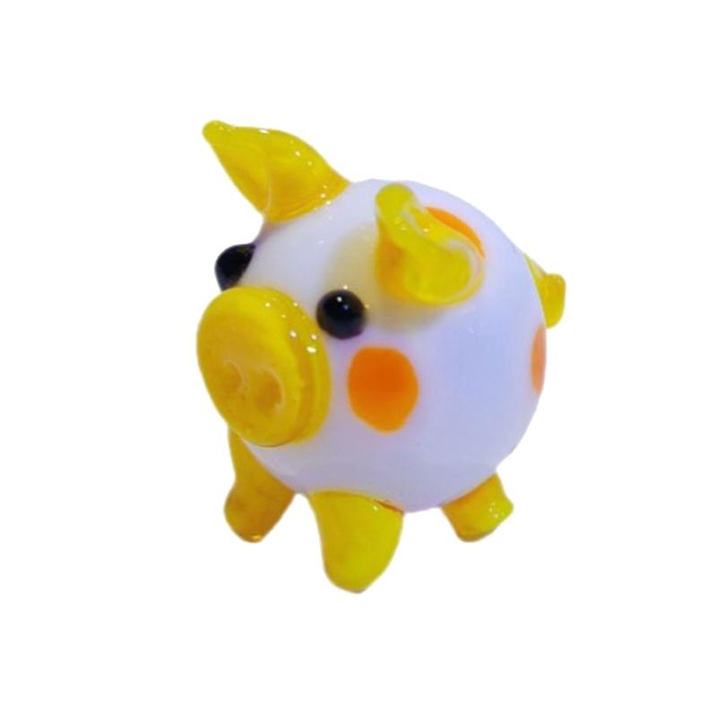 Handgefertigte Niedliche Bunte Glas Schwein Figur Miniatur Tier Statue Ornament für Heimdekorationen und Büro Schreibtisch Dekoration