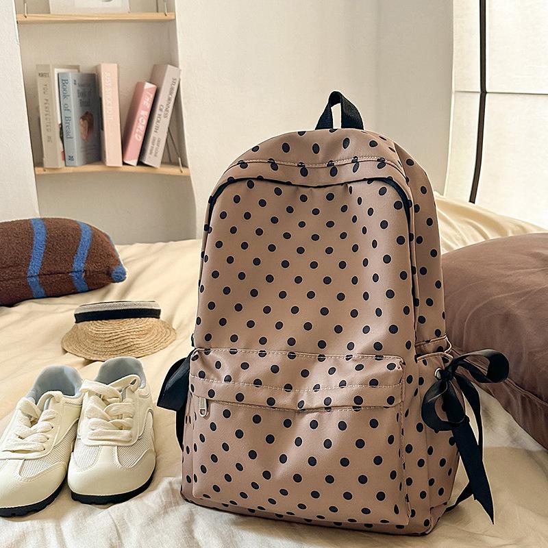 Japanese casual girl bow decorative schoolbag female junior high school student soft sister backpack lightweight school backpack