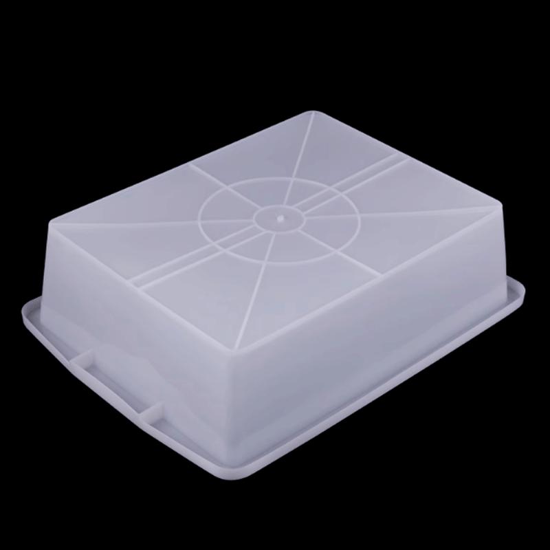 Rectangular White Plastic Storage Basket