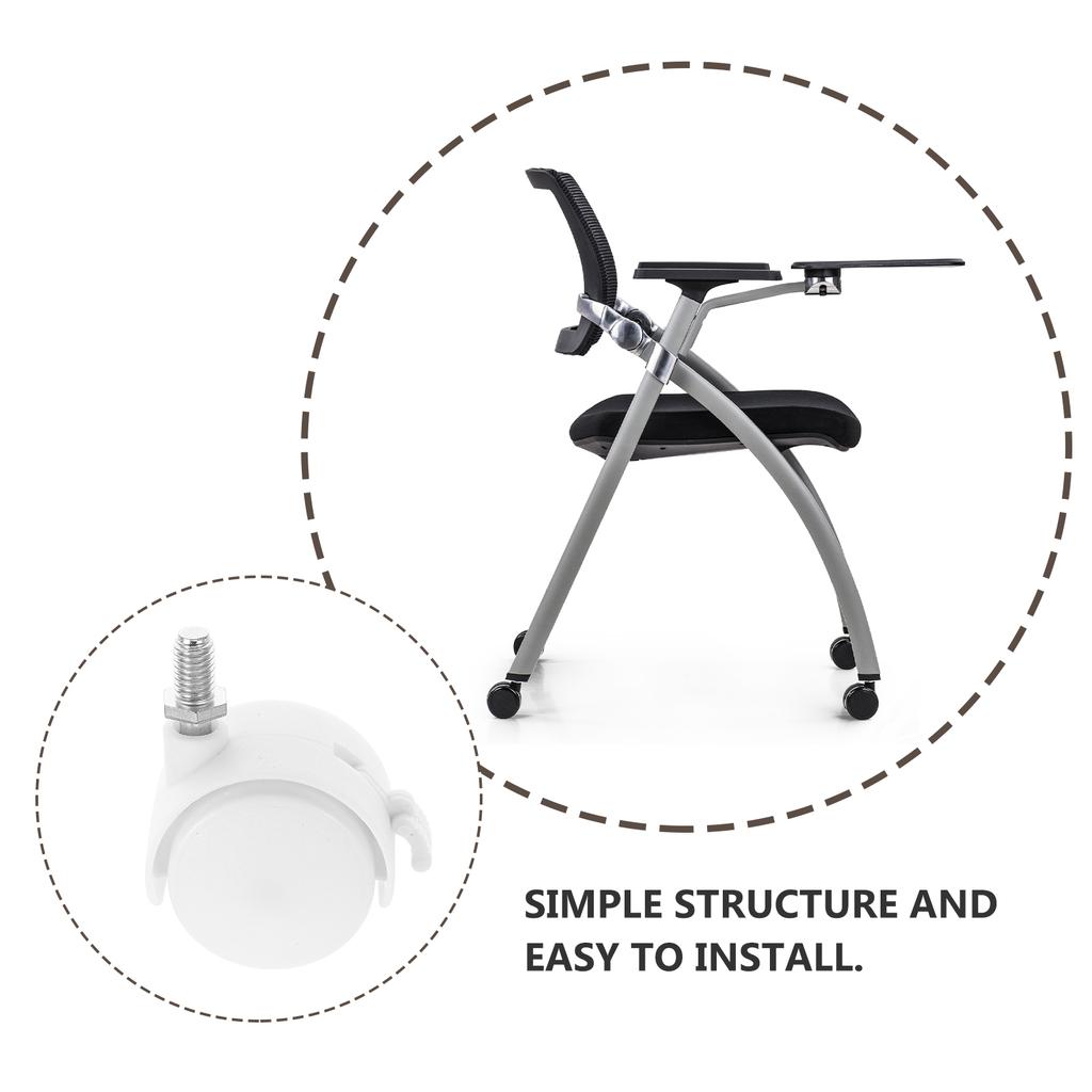 4 Pcs Caster Wheels Brake Casters Cart Grill Chair Suitcase Replacement White for Furniture Office