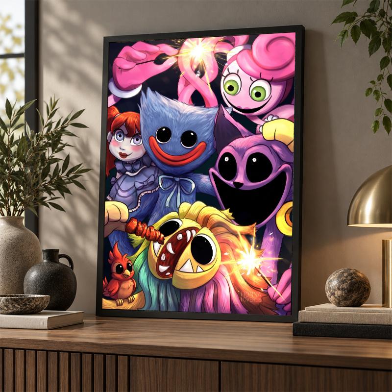 DIY 5D Diamantmalerei Poppy Playtime Vollbohrer Diamantkunst Wanddekoration Bastelset