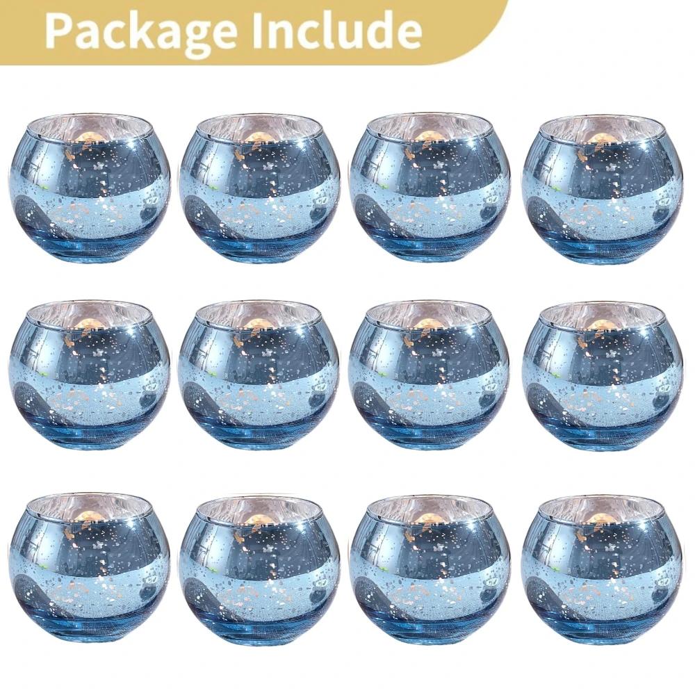 6/12PCS Mercury Glass Votive Candle Holders Centerpiece Table Tealight Candlestick for Party Home Wedding Decorations