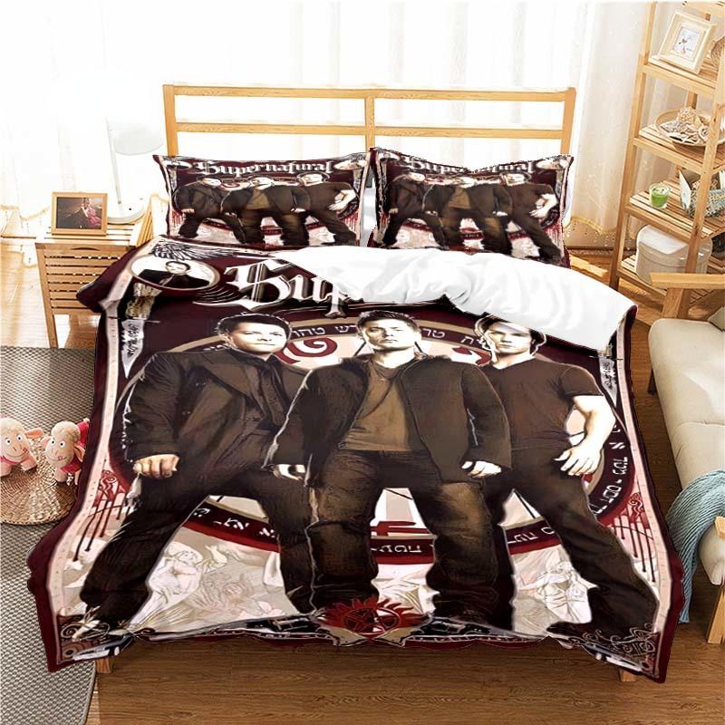 Supernatural Pattern Duvet Cover Set Bedding for Aldult Kids Bed Set Game Quilt Cover Comforter Cover Bedding Set