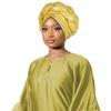 Polyester Printed Pull On Hat Gold Foil Printed Braided Headwear Fashion Women Cap  Women