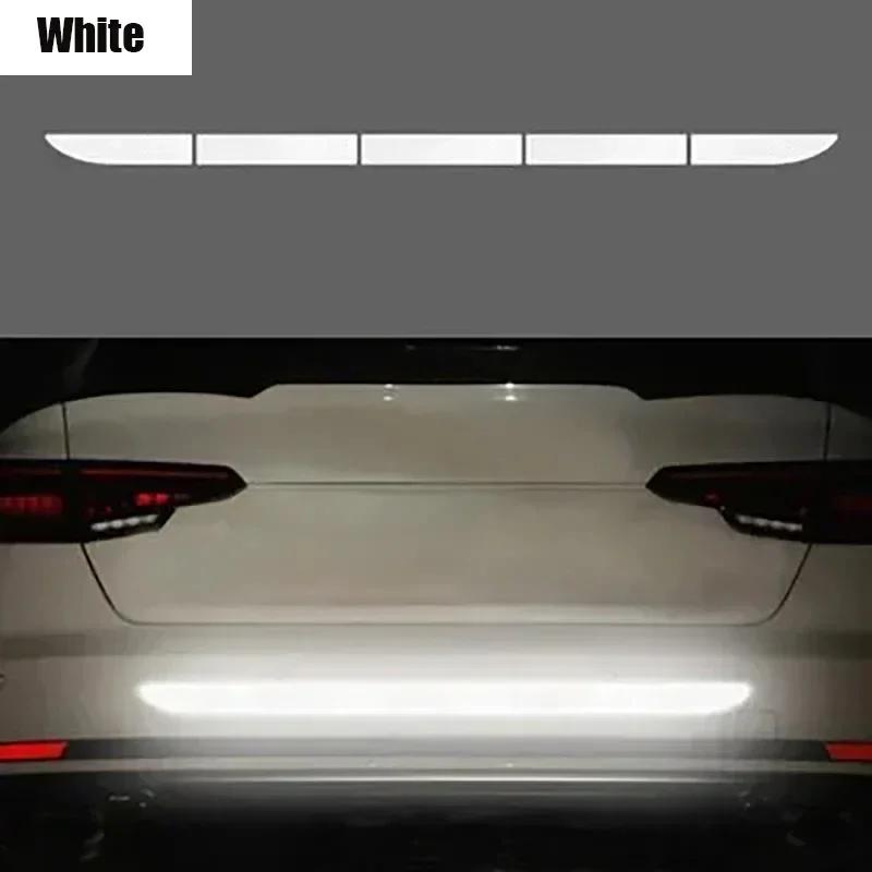 Night reflective anti-collision warning sticker at the rear of the car, reflective decorative strip in the trunk of the car