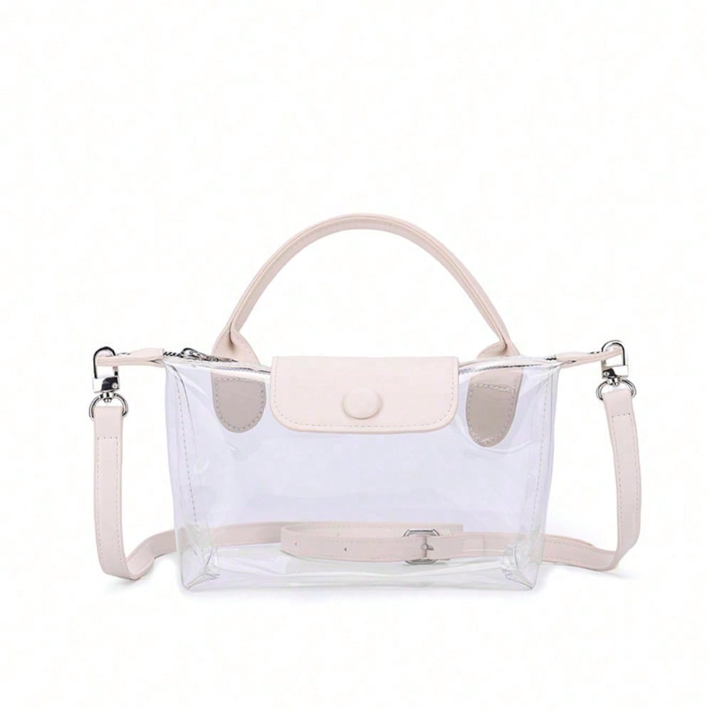Transparante Jelly Tote Bag Dames Waterdichte Schouder Messenger Bag beige veelkleurig