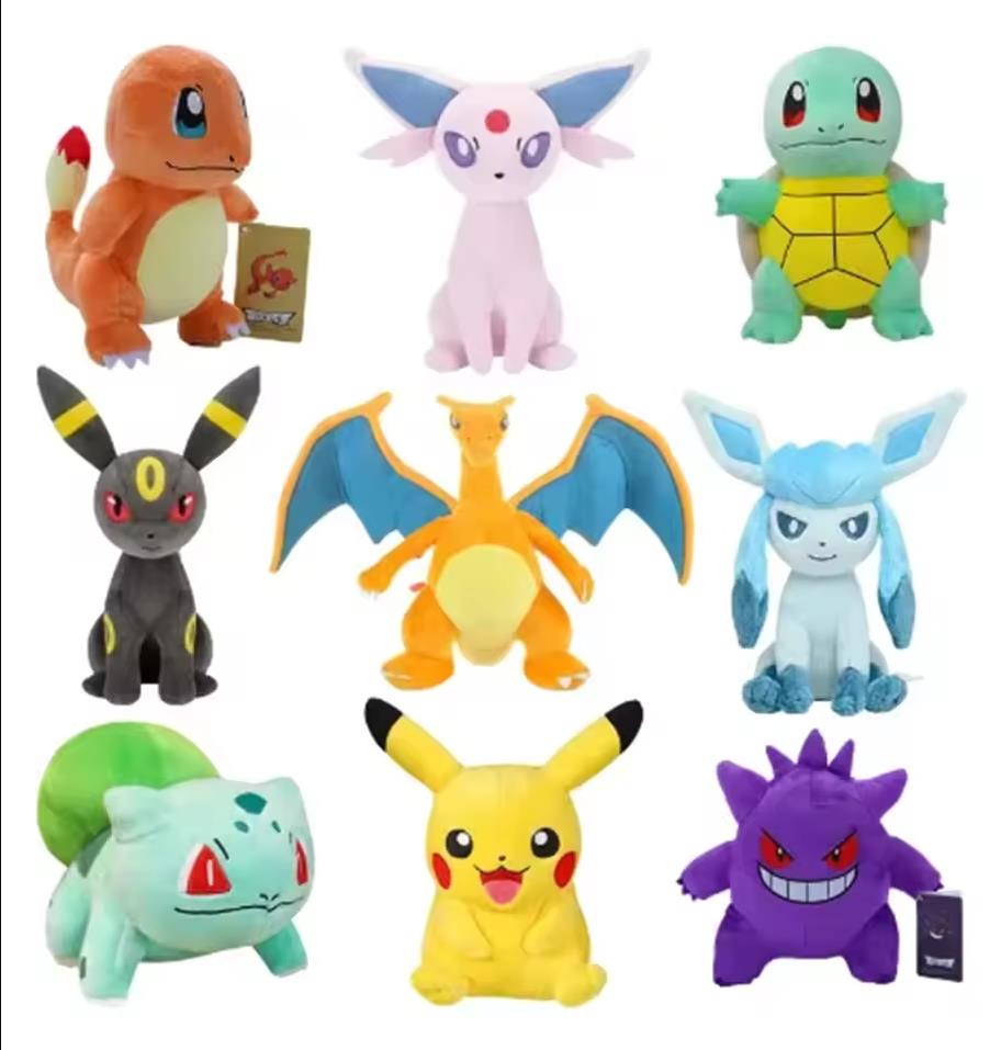 Pokémon Plush Toy Pikachue Gengar Raichu Squirtle Eevee Charmander Bulbasaur Mewtwo Children's Birthday Christmas Gifts