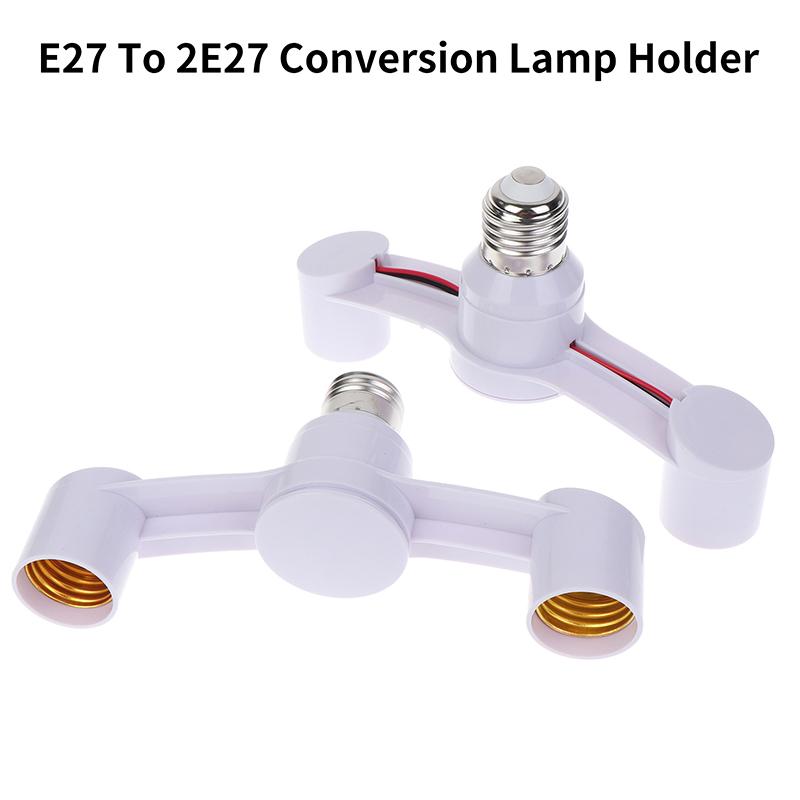 Adattatore Presa Lampada E27 a Doppia E27 85-285V Supporto Universale di Conversione 1Pz/2Pz per Illuminazione Camera da Letto Soggiorno