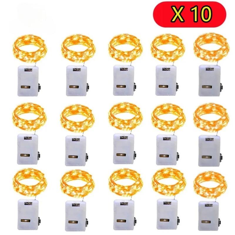 With battery LED String Lights Copper Silver Wire Garland Light  Fairy Lights Party Decoration For Christmas Wedding 1/2/3METER