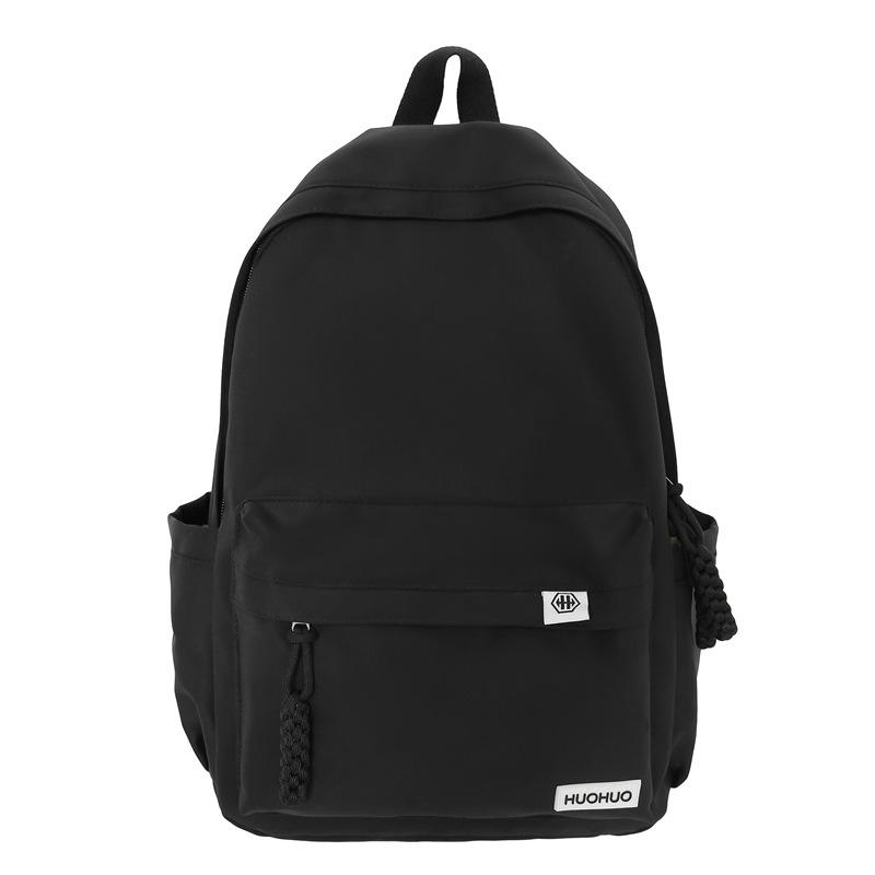 Schoolbag New Men's Casual Schoolbag Solid Color School Large Capacity Female Student Backpack Junior High School College Student Nylon Backpack