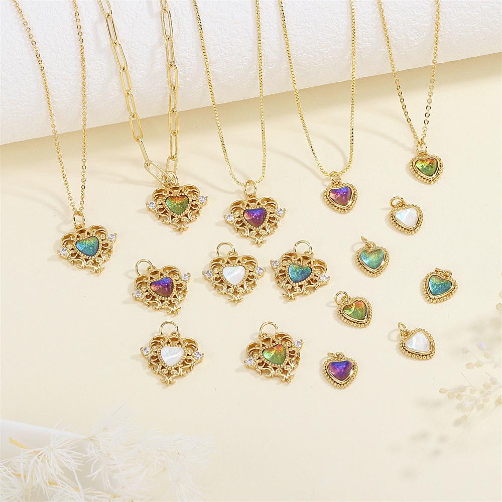 

18K Gold Plated Heart-Shaped Crystal Pendant Necklace