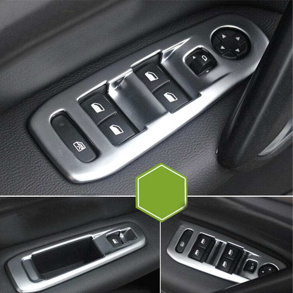 4pcs Car Window Switch Cover Glass Lifter Button Panel Decoration Sticker for Peugeot 308 Car Accessories