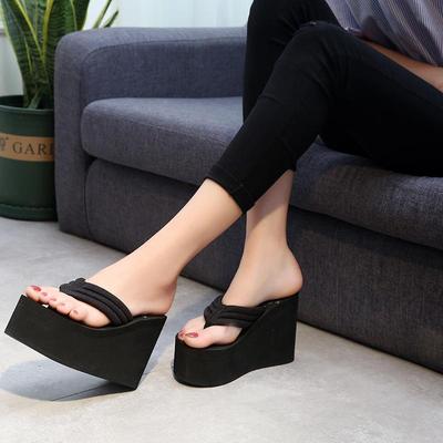 2025 Women's Platform Summer Flip Flops: Non-slip, Wear-resistant, Versatile Fashion Sandals with Thick Bottom and Cloth Bag