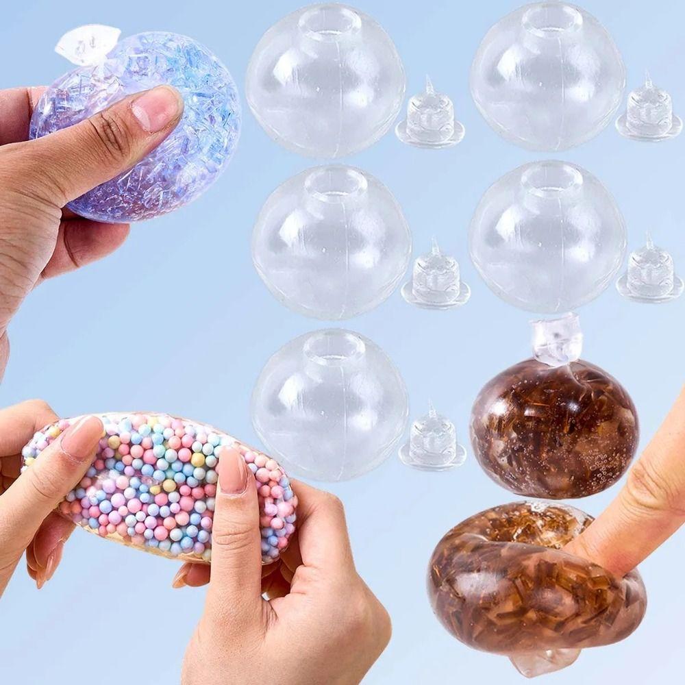6Pcs Elastic Stretchable DIY Stress Relief Ball TPR Noise Making Ball Squish Toy Production