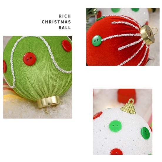 Plush Christmas Balls with Lanyard Seasonal Hanging Ornaments Elegant Xmas Tree Decoration for Home And Holiday Parties