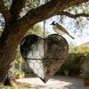 Durable Metal Heart Form Bird Shelter With Fiber Filling Great For Tiny Birds