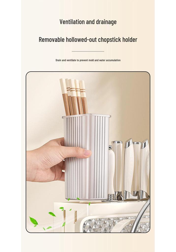 Multi-functional Kitchen Storage Rack for Knives, Pot Lids, Cutting Boards, Chopsticks, and Cutlery