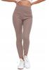Women's Ribbed Leggings, Warm, High Waist, Fashionable, MORAJ S/M, Mocca