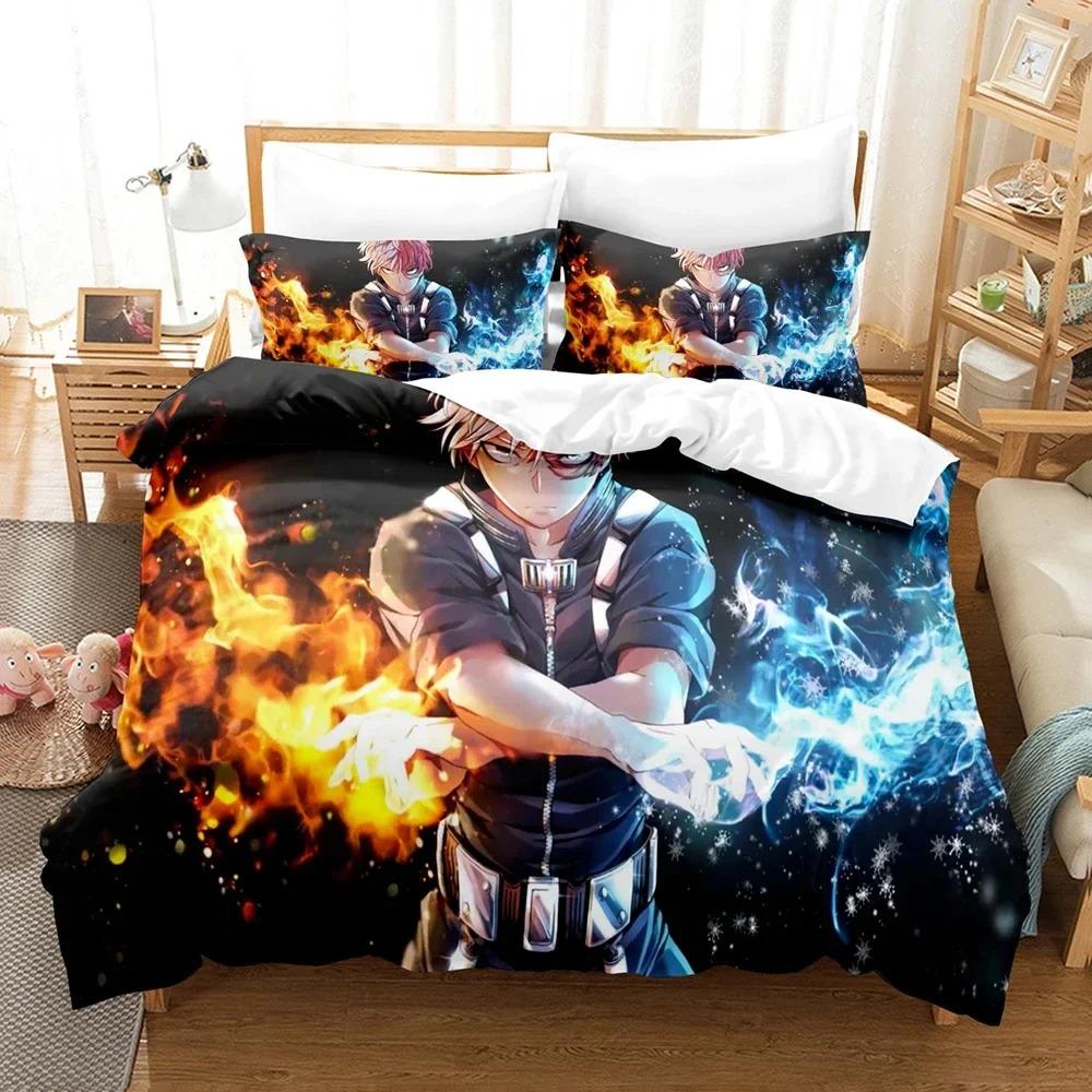3D Print Anime My Hero Academia Bedding Set Duvet Cover Bed Set Quilt Cover Pillowcase Comforter King Queen Size Boys Adult