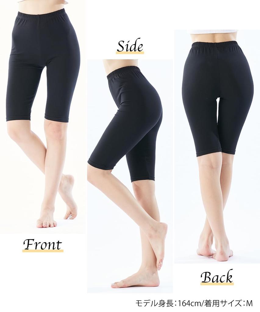 Overpants and leggings cotton large [Nissen] set, 3-piece set, deep-cut, high-waisted, blend, 5/8 length, size, women's, 3-piece set, 3L-4L